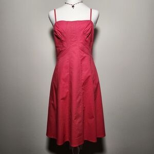 Citrine Hot Pink Vintage 2000s Y2K Fairycore Orange Threaded Dress 6